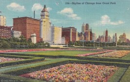 Skyline of Chicago from Grant Park Illinois IL Postcard D12 - £2.35 GBP
