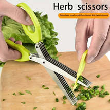 5Blade Stainless Steel Herb Scissors for Kitchen Gourmet Cooking - £11.84 GBP