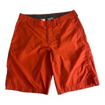Columbia Mens Shorts Adult Size 32 Orange Pockets 10&quot; Inseam Fishing Casual - £18.45 GBP