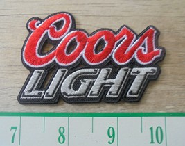 COORS LIGHT RED-SILVER-BLACK EMBROIDERED IRON ON PATCHES 3 1/8 X 2&quot; - £5.32 GBP