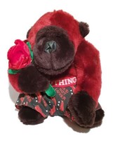 10&quot; DanDee Red Gorilla Plush Valentine Rose Red Hot Chili Pepper Wild Thing EUC - £7.95 GBP