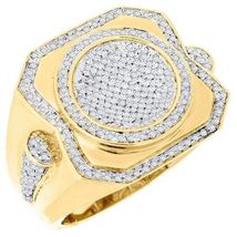 14K Yellow Gold Finish Simulated Diamond Wedding Men&#39;s Band Pinky Ring 2.00 Ct. - £127.06 GBP