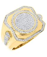 14K Yellow Gold Finish Simulated Diamond Wedding Men&#39;s Band Pinky Ring 2... - $158.10