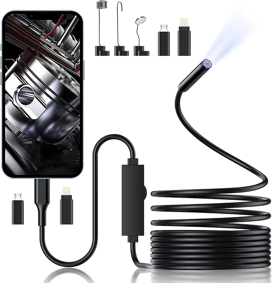 Endoscope Camera with Light, 1920P HD Borescope Inspection Snake Camera ... - $28.26