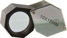 Jewelers HEXagonal LOUPE 10x 18mm MAGNIFYING GLASS jewelry coins stamps HEX - $22.42