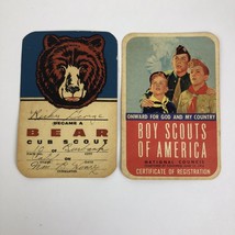 VNTG BSA Cub Scouts Bear Rank Card and Boy Scouts of America Certificate... - $15.83