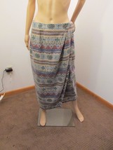 SUSAN BRISTOL Vintage Southwest Aztec Long Wrap Skirt 16 Festival Art to Wear EX - £24.01 GBP