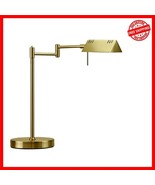 Dimmable 12W LED Pharmacy Table Lamp with 360° Swing Arms - Antique Bras... - $108.80 CAD