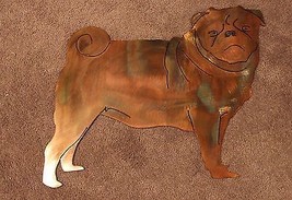 Pug Metal Wall Art Decor 14" wide  x 12" tall - $31.33