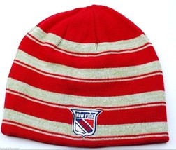 New York Rangers CCM NHL Classic Reversible Striped Hockey Hat Beanie Toque - £16.66 GBP