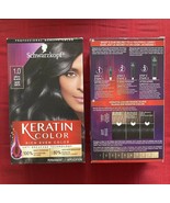 Lot of SCHWARZKOPF KERATIN COLOR PERMANENT HAIR COLOR CREAM in ONYX BLACK [1.0] - $14.00