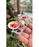 Miniature dollhouse cherry pie baking scene. - £125.03 GBP
