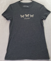 Aéropostale T Shirt Top Womens Medium Gray Butterfly Short Sleeve Classic Crew - £10.26 GBP