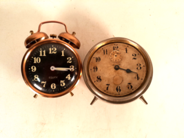 Estate Lot of 2 Peg Leg Alarm Clocks, Equity Made in Hong Kong, Gilbert ... - £17.56 GBP