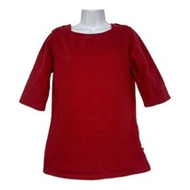 Dickies Red Womens 3/4 Sleeve Shirt L 12/14 Cotton/Polyester - £14.31 GBP