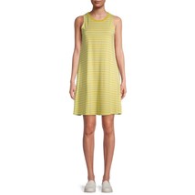 Time and Tru Sleeveless Striped Knit Lounge Pockets Dress Yellow NWT Medium - $16.48