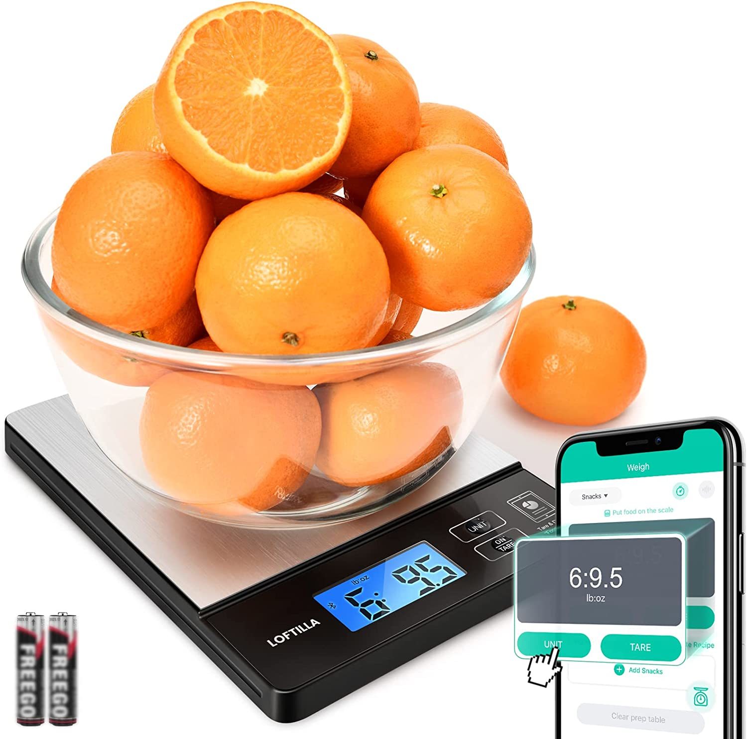 Loftilla Digital Food Scale For Weight Loss, Smart Kitchen Gift Scale, 11Lb/5Kg - $37.99