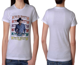 George King of Country Music White Cotton t-shirt Tees For Women - $14.53+