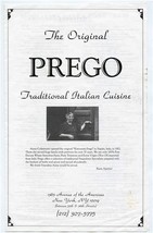 Prego Traditional Italian Cuisine Menu Avenue of the Americas New York - $17.82