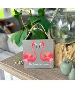 Flamingo Wooden Hanging Sign/Plaque.  &quot;Partners In Crime&quot; - $19.95