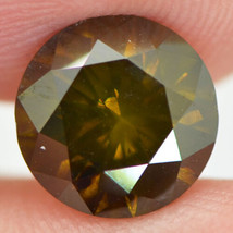 Round Shape Diamond Fancy Brown Color Loose VS2 Certified Enhanced 2.21 Carat - £1,678.64 GBP