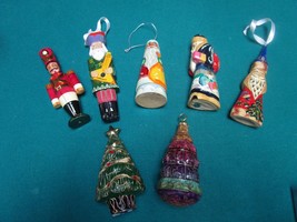 RUSSIAN CHRISTMAS ORNAMENTS HAND CARVED AND HANDPAINTED LOT - £98.92 GBP