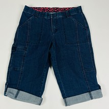 Lee Sinfully Soft Cropped Womens Shorts Size 8 Petite Blue Stretch Mediu... - $18.99