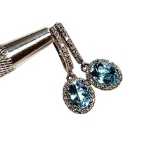 Natural Aquamarine Diamond Dangle Earrings 14k 2.55 TCW Certified $4,950 211358 - £2,218.61 GBP