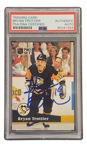 Bryan Trottier Signé 1991 Pro Ensemble #192 Pittsburgh Penguins Hockey Card PSA - £38.14 GBP