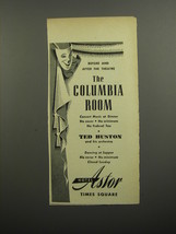 1952 Hotel Astor Ad - Before and after the theatre Ted Huston - £14.77 GBP