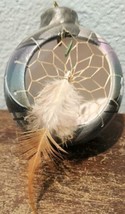 Rare Hand Painted Ceramic Clay Signed Native American Dream Catcher Ornament - £21.06 GBP