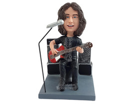 Custom Bobblehead Solist guitar player singing for the audience sitting on a ben - £132.78 GBP