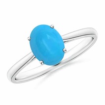 ANGARA 8x6mm Solitaire Turquoise Cocktail Ring in Silver for Women, Girls - £315.41 GBP+