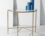 SAFAVIEH Couture Home Collection Jessa Brass Metal/Tempered Glass Top Ha... - $826.99