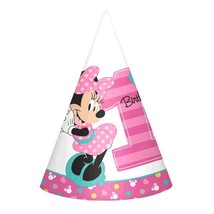 Minnie Mouse Fun To Be One 8 Cone Hats 1st Birthday Party - $5.93