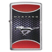 Zippo Lighter - Ford Mustang Logo Brushed Chrome - 49519 - $27.86