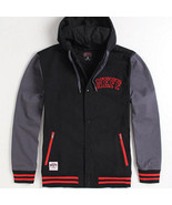 MEN&#39;S GUYS NEFF TWO-TONE VARSITY LETTERMAN SNAP BUTTON JACKET BLACK NEW ... - $1,414.48 MXN+