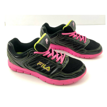 Fila Running Athletic Shoes Black Pink Sneakers Sz 8 Lightweight Active Women&#39;s - £16.18 GBP