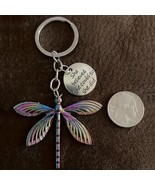 &quot;She Believed She Could So She Did&quot; Iridescent Rainbow Dragonfly Key Chain - $24.25 CAD