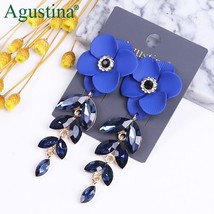 Agustina Crystal Earrings Women Flower Earrings Fashion Jewelry  Rhinestone Earr - £7.76 GBP