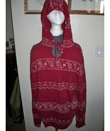 MEN&#39;S GUYS AEROPOSTALE AERO LIGHTWEIGHT RED  PAISLEY PRINT  HOODIE NEW $54 - £29.56 GBP