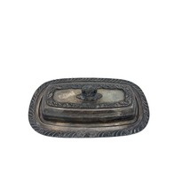 Brogers Silver Co. Silver on Copper Plated Butter Dish Patina - £11.44 GBP