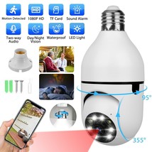 360 1080P Ip E27 Light Bulb Camera Wi-Fi Ir Night Smart Home Wireless Security - £33.52 GBP