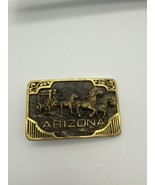 Vtg Brass Belt Buckle Arizona Horse Drawn Carriage Heritage Mint 1982 - $68.31 CAD