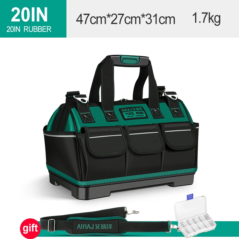 2023 New Tool Bag with Reflective Strip 1680D Ox Cloth Electrician Bag Multi-Poc - £74.54 GBP