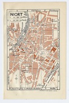 1926 Original Vintage City Map Of Niort / POITOU-CHARENTES / France - £16.08 GBP