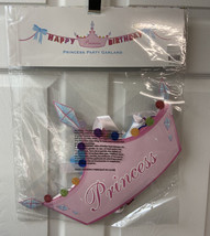 Dept 56 Glitterville Happy Birthday Princess Paper Banner Garland in Package - £8.47 GBP