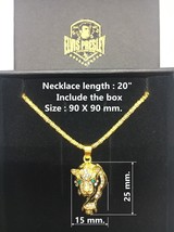 Elvis Presley Tiger Gold Plated Smart Mens Concert TCB Chain Necklace Pendant - £20.63 GBP