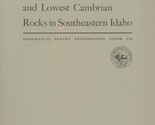 Uppermost Precambrian and Lowest Cambrian Rocks in Southeastern Idaho - £10.20 GBP
