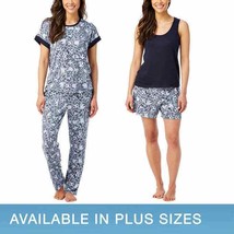 Lucky Brand 4-Piece Pajama Set  Light Blue Denim Floral  Women&#39;s Sz  L NWT - $400.94 MXN
